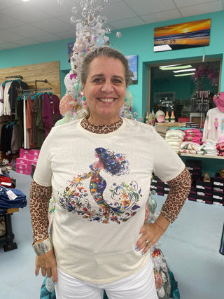 Salty Mermaid Fall Flowers Tee of the month