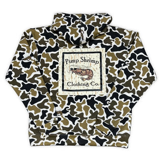 New School Camo Hoodie | Pimp Shrimp Clothing Co