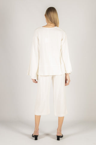 Ivory Summer Linen Sweater Top