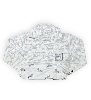 White Camo T-Shirt Hoodie | Pimp Shrimp Clothing Co