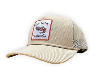 Tan Corduroy Trucker Hat | Pimp Shrimp Clothing Co