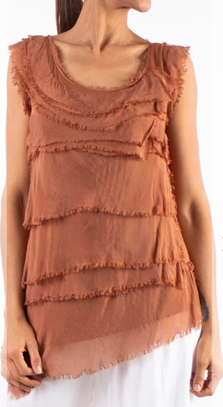 Rust Silk Cha Cha Tank