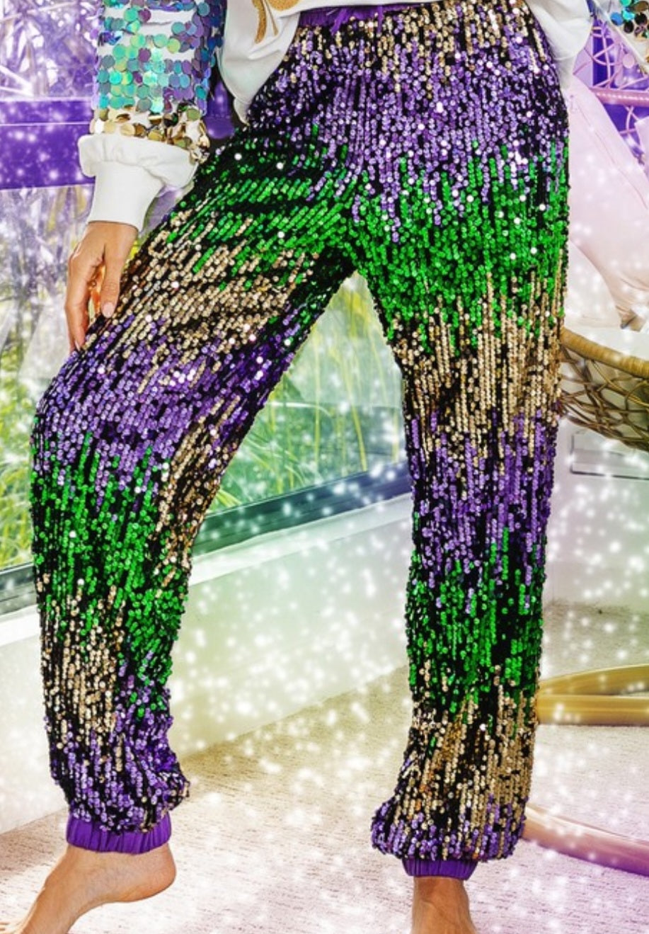 Mardi Gras Sequin Jogger