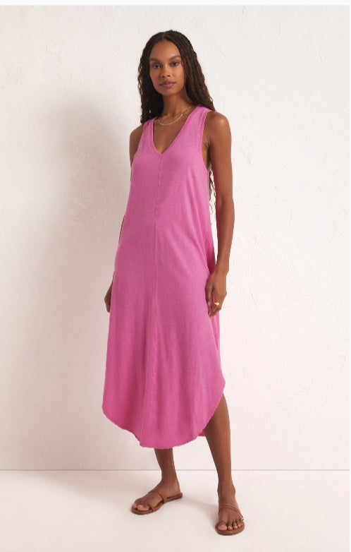 Hot Pink Reverie Slub Dress