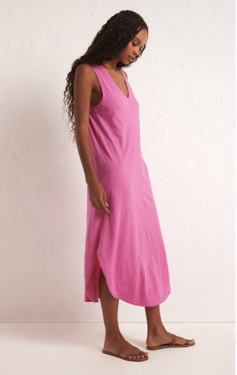 Hot Pink Reverie Slub Dress