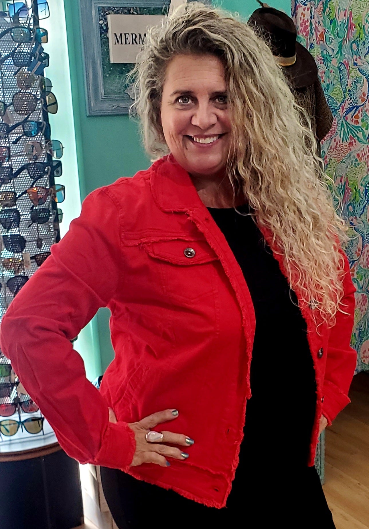 Red Cotton Twill Jacket