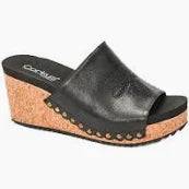 Corkys Saddle up Black Wedge