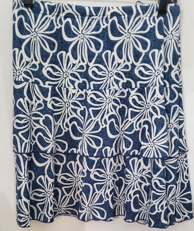 Blue and White Floral Skort