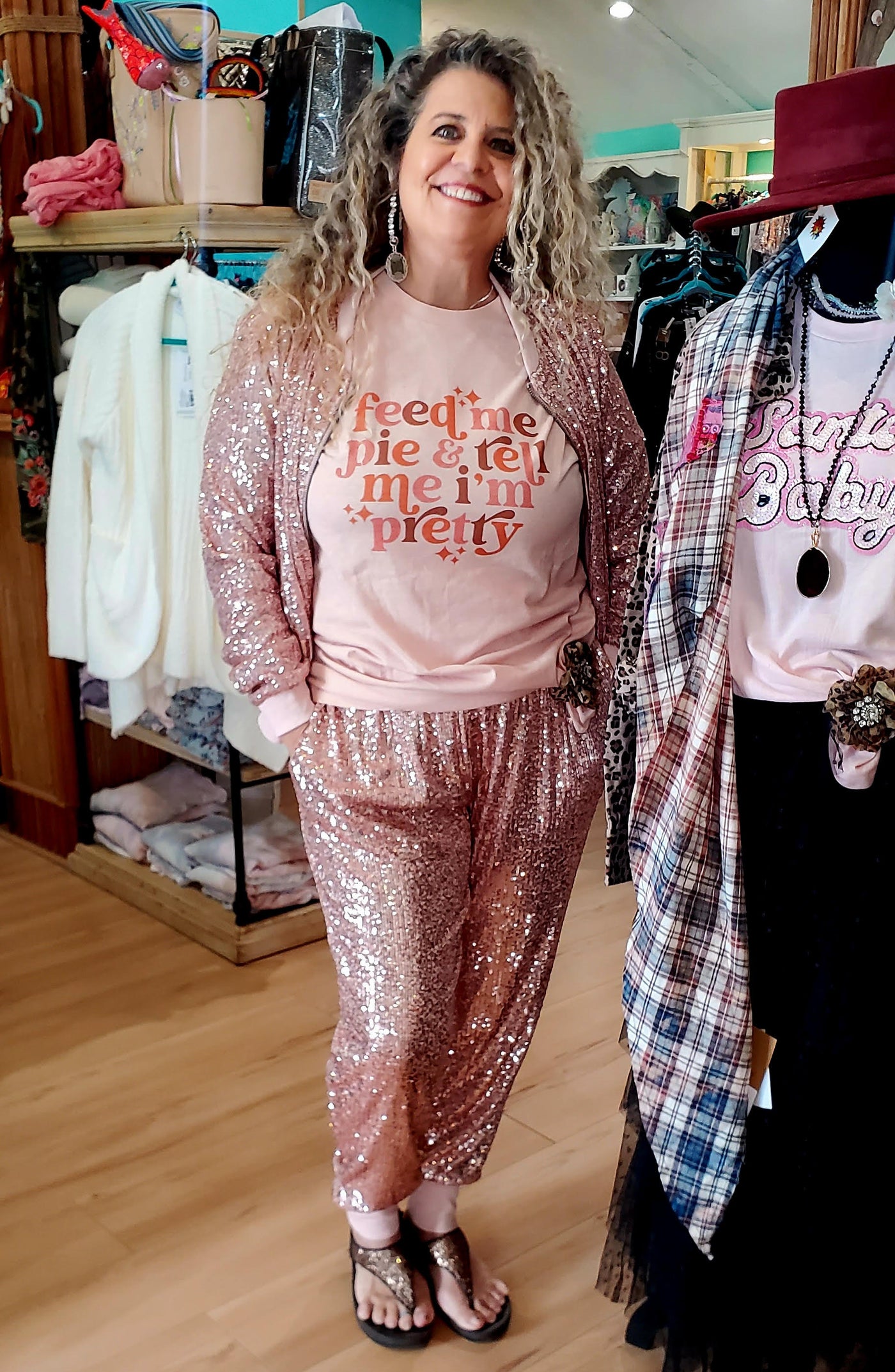 Rose Gold Sequin Jogger