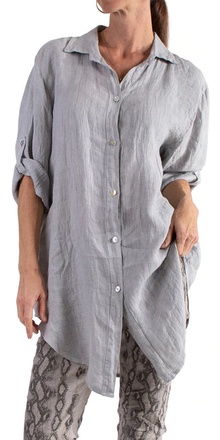 Dove Gray Trapani Linen Button Down
